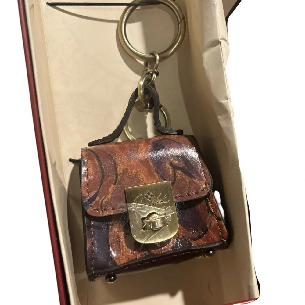 Patricia Nash Multicolor Floral Satchel cross body with micro hand bag charm gif - Picture 3 of 8